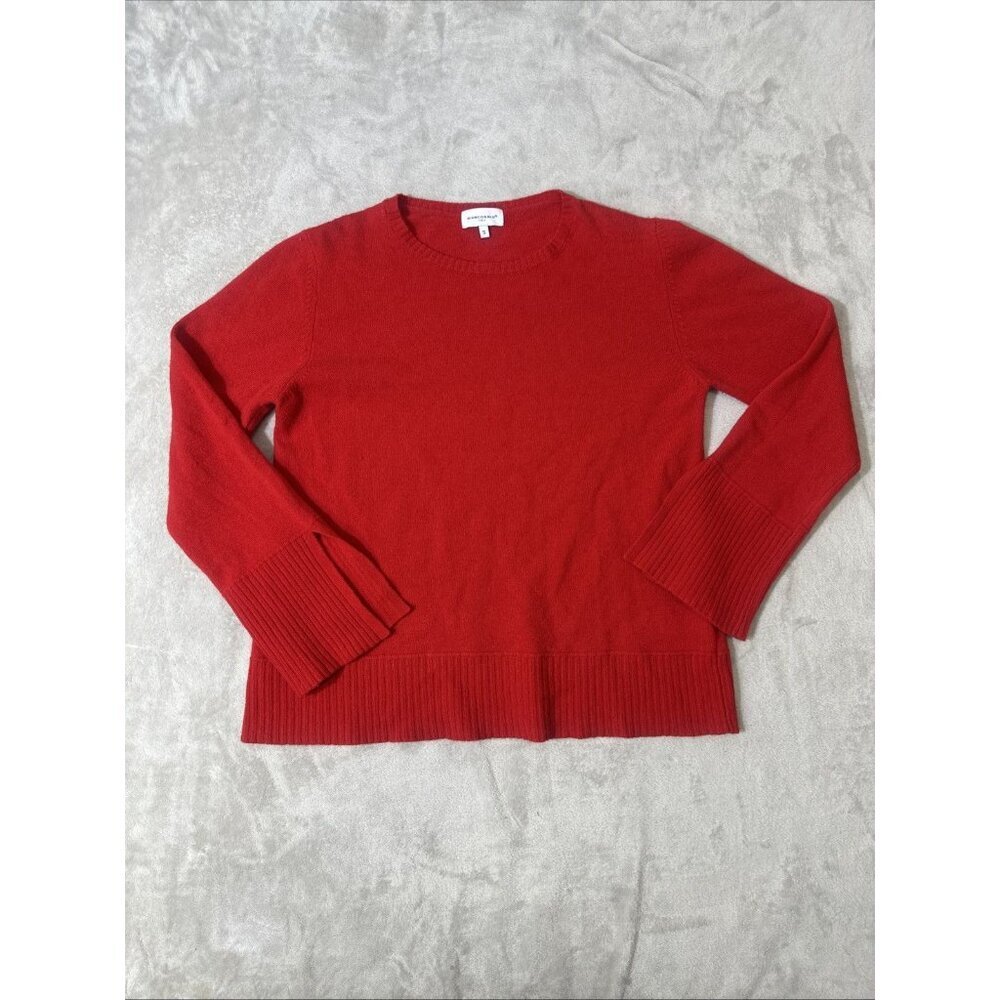 Bianco & Blu Italy Merino Wool Cashmere Blend Sweater Womens Small Red Knit